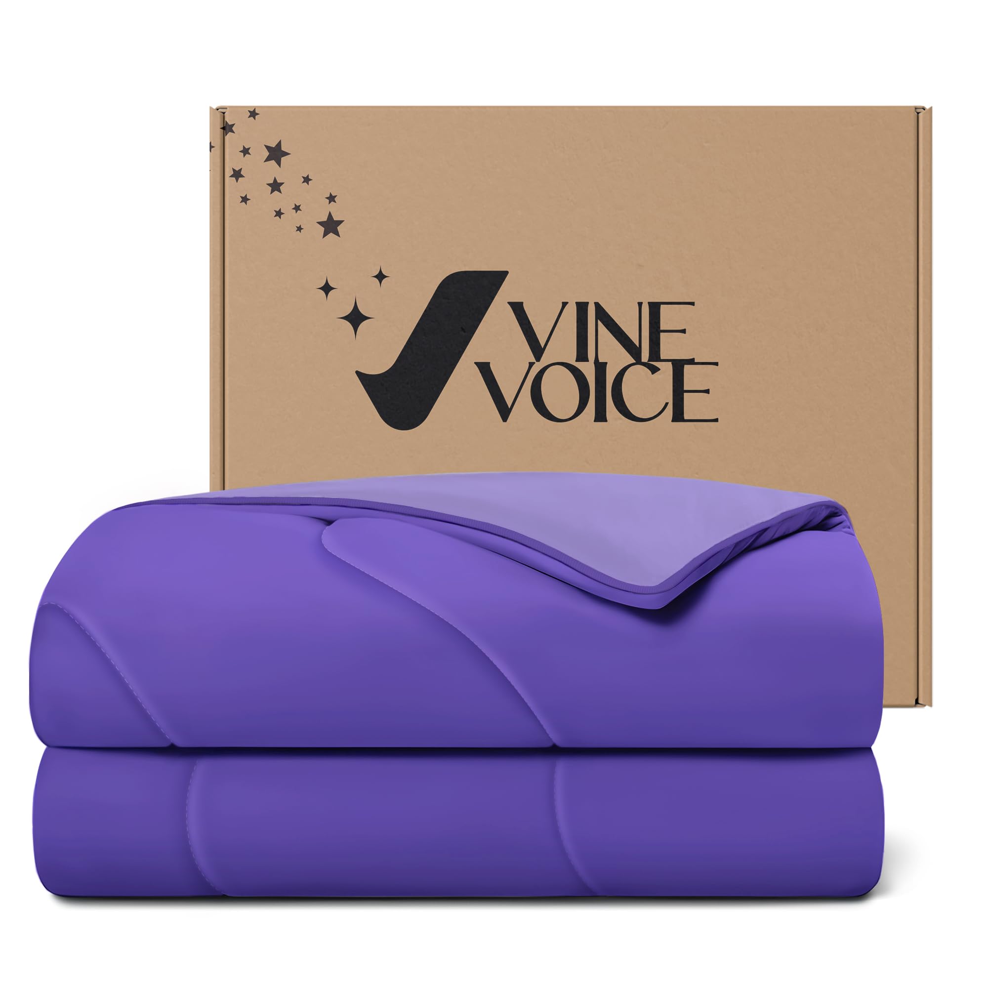 Cooling Comforter for Hot Sleepers, Queen 90x90, Lavender | Cooling blanket feel, Q-Max >0.4 cool touch, double-sided cooling, Sorona fill, for night sweats, lightweight & breathable
