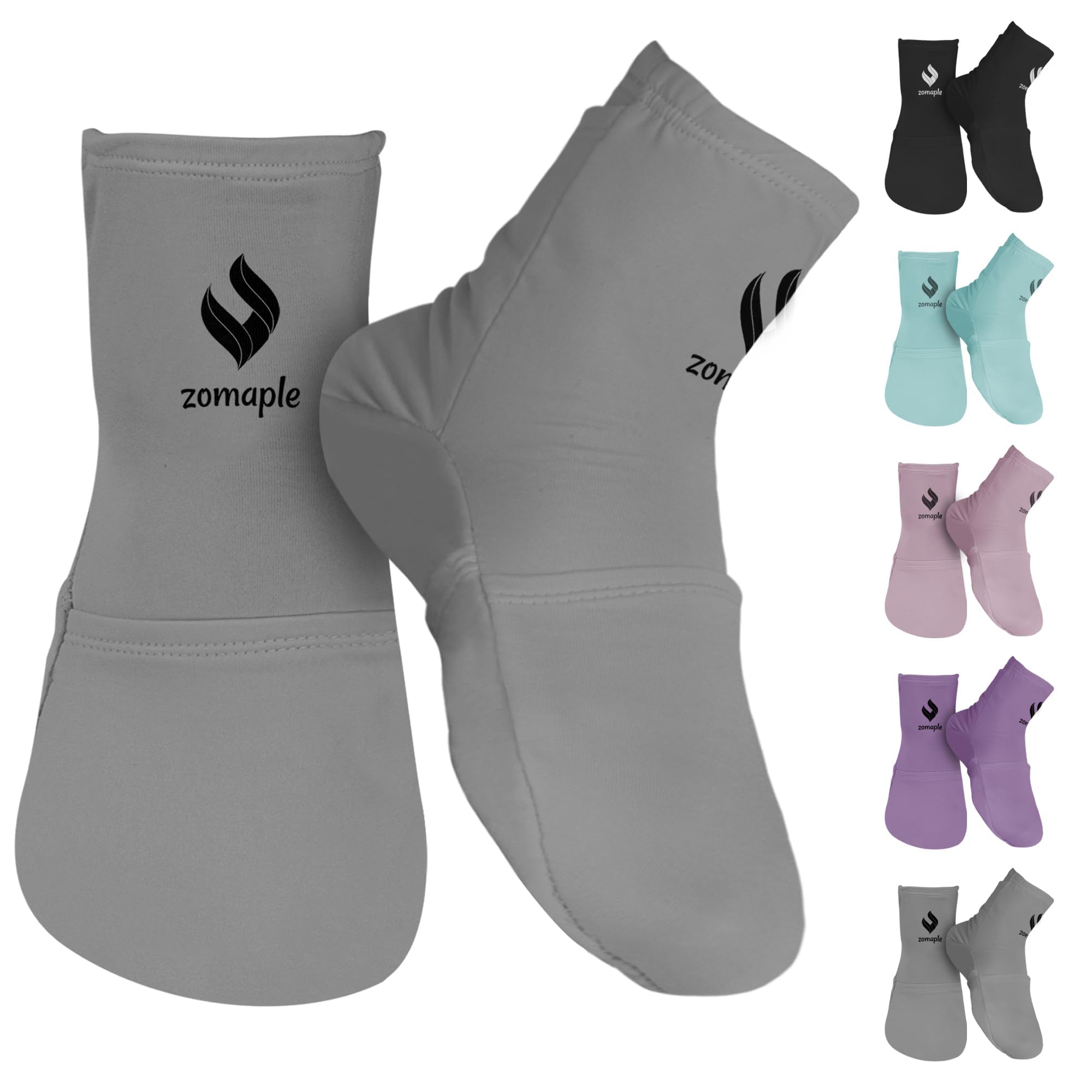 Zomaple Cold Therapy Socks for Feet with 2 Reusable Gel Ice Packs, Cooling Socks for Hot Feet & Swelling Relief, Adjustable Compression Ice Pack Wrap for Plantar Fasciitis, Neuropathy & Foot Pain