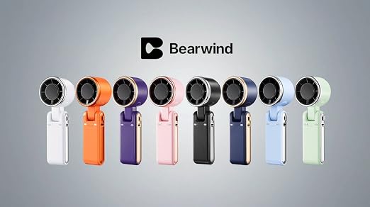 Portable Handheld Turbo Fan - 5 Gear High Speed 4000mAh Rechargeable Mini Personal Hand Fan Blow Cold Air, Battery Operated Travel Essentials, Beach Vacation, Gifts for Women, Men (Black)