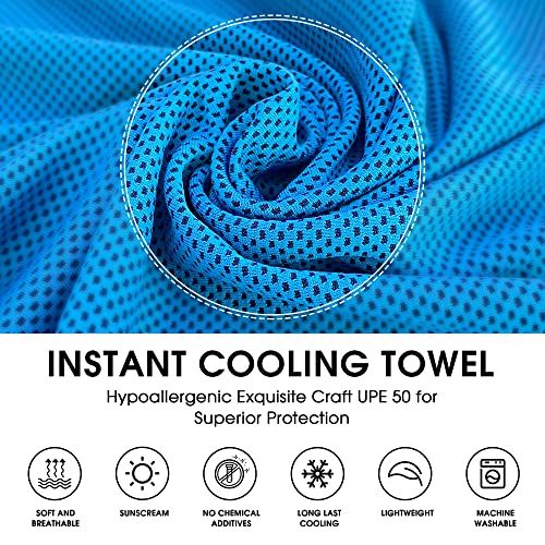 4Monster Cooling Towel for Neck and Face,Microfiber Cold Towel for Hot Weather,Quick Dry Ice Chilly Towel Cooling Rags for Neck Stay Cold for Gym,Yoga,Sport,Running,Camping,Fitness(40 x 12 inches)