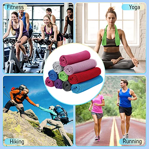 BBTO 80 Pcs Cooling Towels 32x12 in Microfiber,Multicolor | Ice Cold Breathable Neck Face Design, Quick Cool Yoga Sport Gym Workout Camping, Chilly Outdoor Training Activities