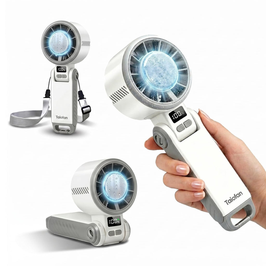 Portable Handheld Fan with Semiconductor Ice Cooling, [Instant Ice Relief], 4000mAh Rechargeable Mini Personal Fan, 5 Speeds, Quiet USB Travel Fan for Outdoor, Commuting, Summer Heat
