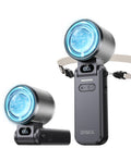 DIGIX Portable Handheld Turbo Fan with Ice Cooling, Rechargeable Personal Fan, Up to 15Hrs Cooling, 100 Speeds 25000RPM Powerful Portable Fan for Travel Outdoor,120° Adjustable, LED Display (Black)