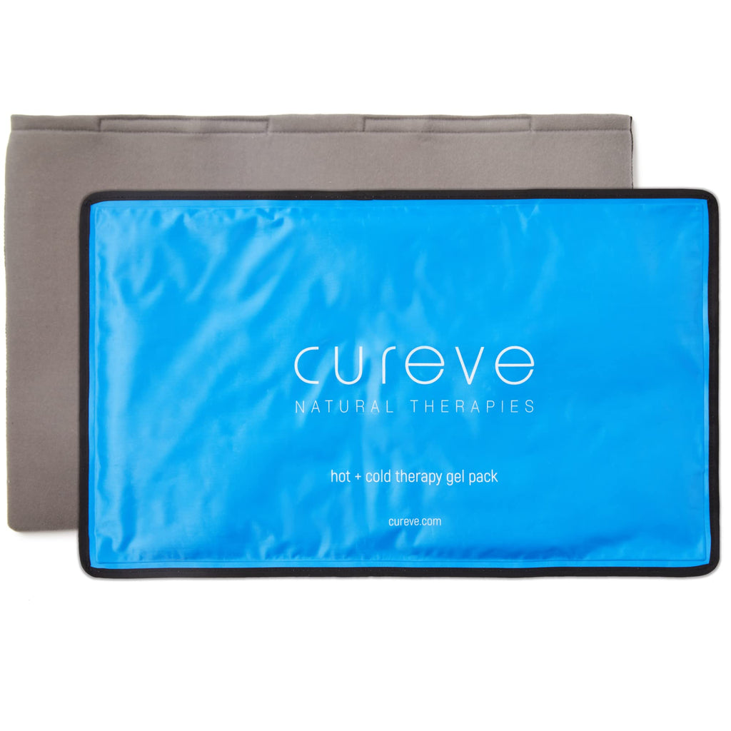 Extra Large Ice Pack for Injuries, Reusable Hot & Cold Therapy Gel Pack – Large Cold Pack for Back, Shoulder, Knee & Hip Pain by Cureve – Includes Soft Cover, 21" x 13"