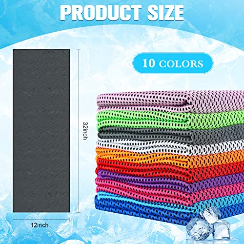 Maitys 80 Pcs Cooling Towel Bulk 32 x 12 Inch Microfiber Ice Towel Cold Soft Breathable Sport Towels for Neck and Face Chilly Sweat Towels for Hot Weather Athletes Gym Yoga Workout (Multicolor)