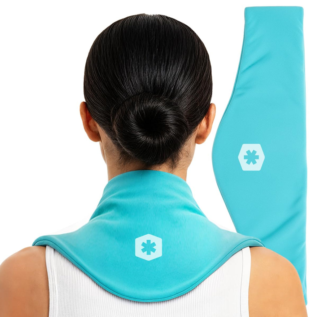 Reusable Cold Pack with Fabric Cover - Standard 7 x 28 Inch, Blue | Flexible Clay Pack with Fabric Cover, Leak Resistant, Wrap Design for Back, Shoulders and Knees, Stays Cold Up to 45 Minutes