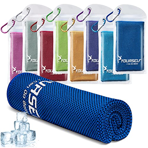 SYOURSELF Cooling Towel for Instant Relief Cool Bowling Fitness Yoga Towel-40 x12 Use as Cooling Neck Headband Bandana Scarf,Stay Cool for Travel Camping Golf Football &Outdoor Sport(Dark Blue)