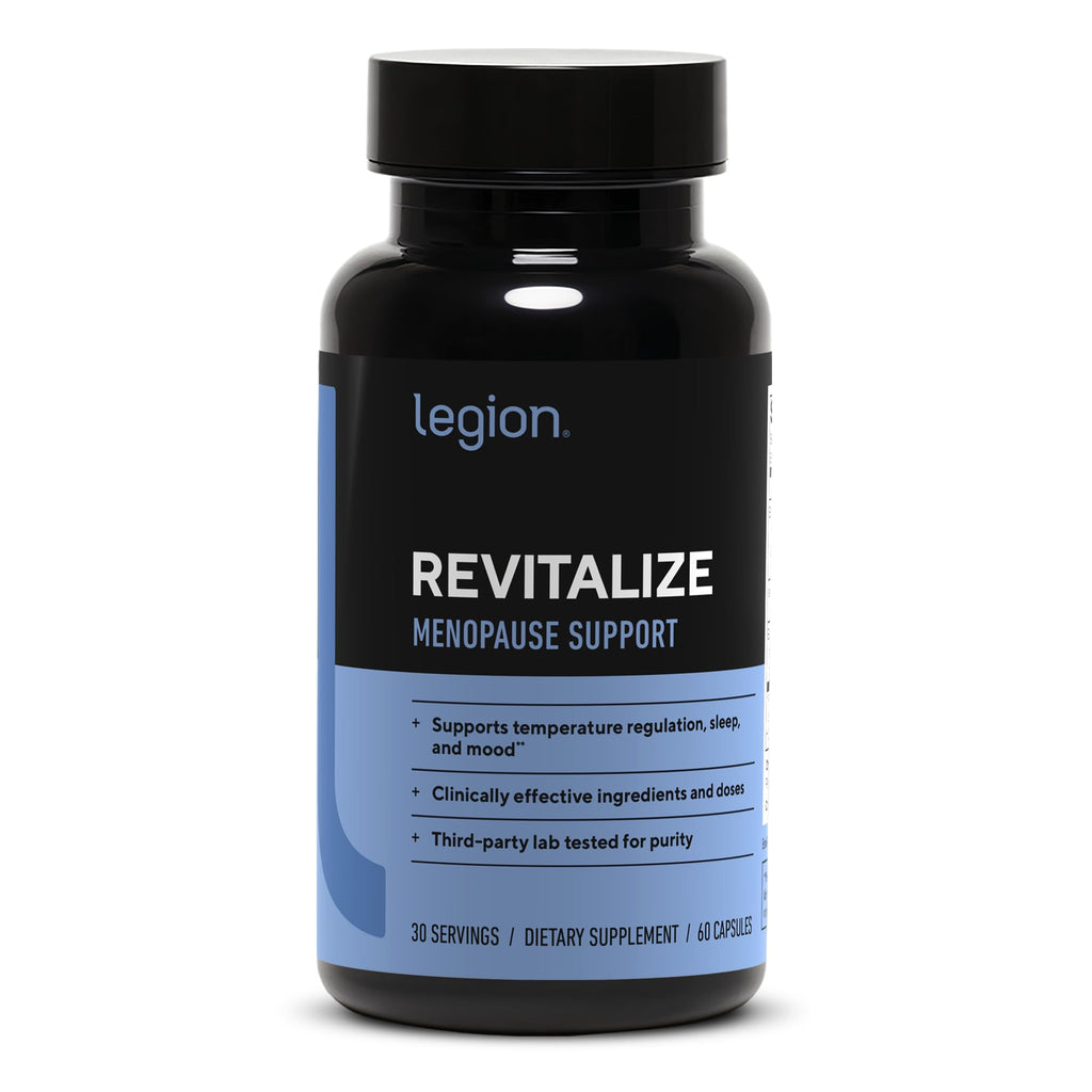 LEGION Revitalize Menopoz Destek Takviyesi - Kadınlar İçin Bitkisel Özler İçeren Hormonsuz Formül - EstroG-100, Soya İzoflavonları ve Kara Yılan Otu - 30 Porsiyon
