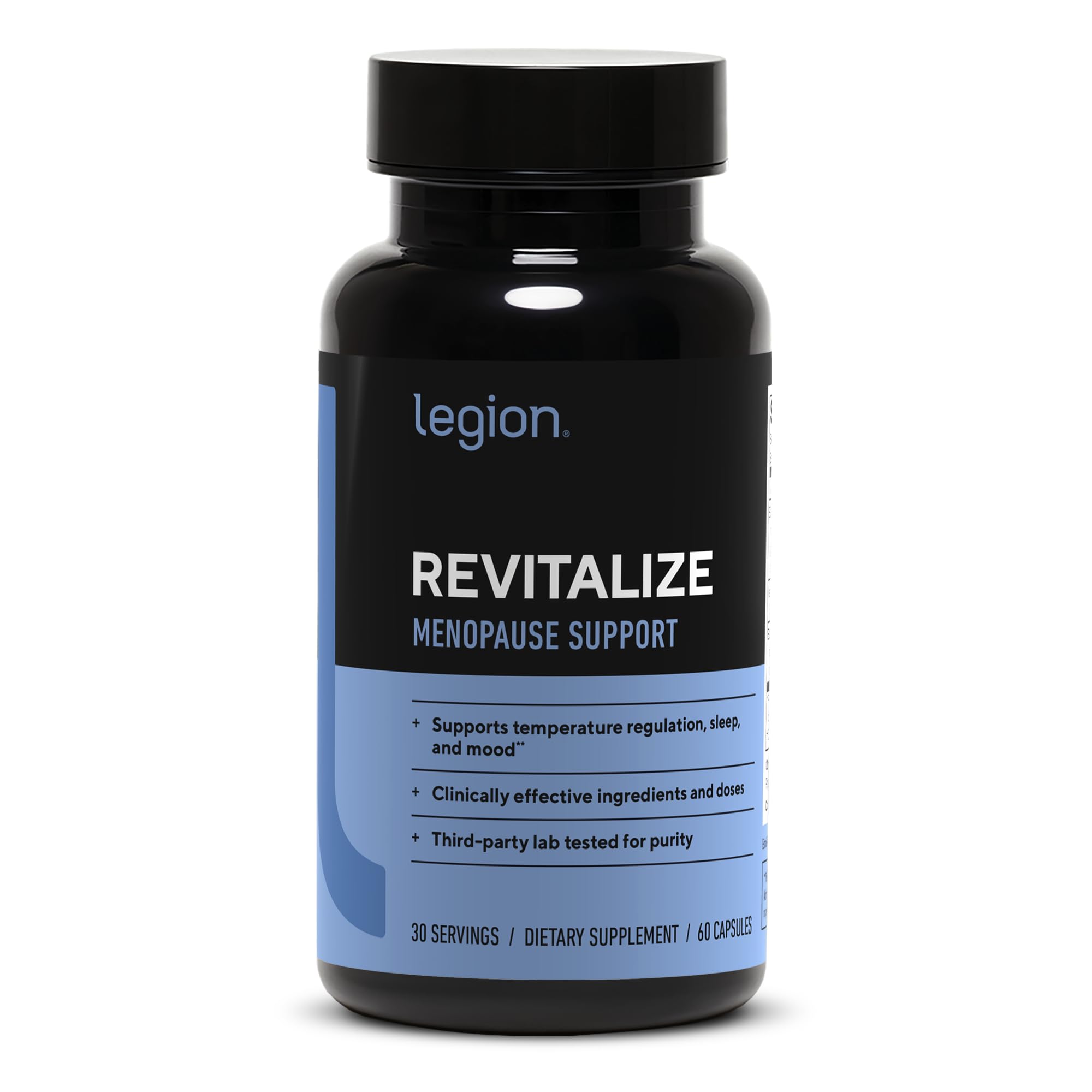 LEGION Revitalize Menopoz Destek Takviyesi - Kadınlar İçin Bitkisel Özler İçeren Hormonsuz Formül - EstroG-100, Soya İzoflavonları ve Kara Yılan Otu - 30 Porsiyon