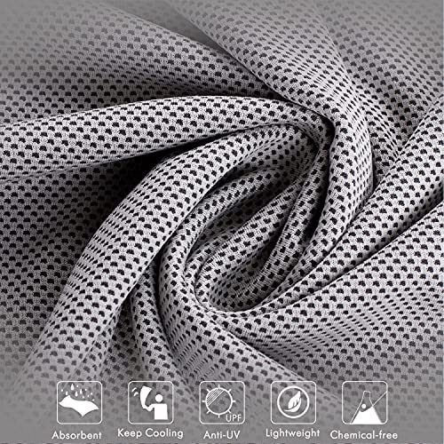 2 Packs Cooling Towel (40"x 12"), Microfiber Cool Towel, Soft Breathable Chilly Towel Stay Cool for Yoga, Sport, Gym, Camping, Fitness, Running & More Activities, Grey