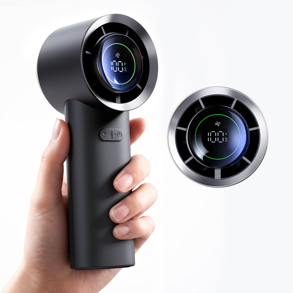 MUXNW Mini Turbo Jet Fan: Portable Small Pocket Handheld Personal Rechargeable Battery Operated USB Charger Keeping Cool In Hot Weather For Travel Beach (Gray)