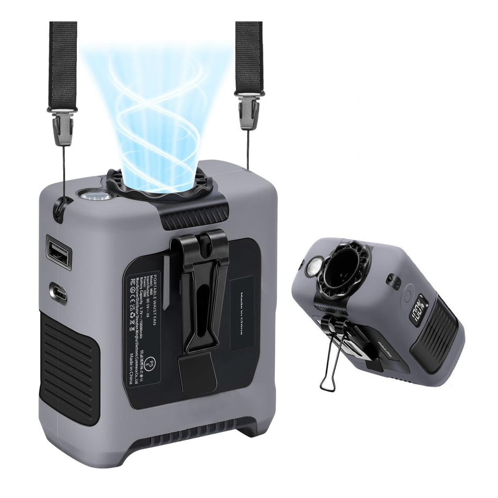 FANSYJKJ Portable Waist Fan Personal Fan | Cooling Body,Clip Belt Shirt Fans For Outdoor,5 Speed,Max 55H Runtime,Low Noise