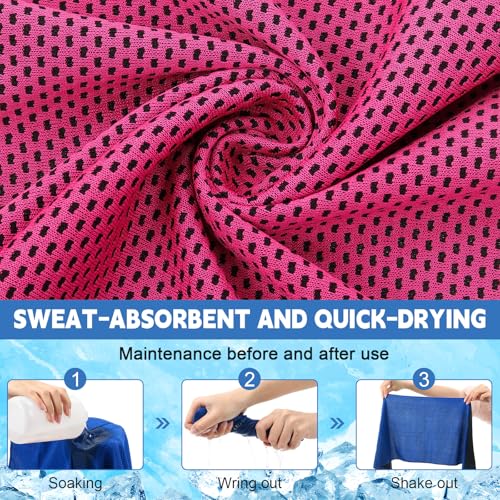 Peryiter 20 Pack Bulk Cooling Towels for Neck and Face Ice Towel Quick Drying Sweat Towels Breathable Portable Yoga Towels with Storage Lanyard Bottle for Fitness Yoga 10 Colors (39 x12 Inches)