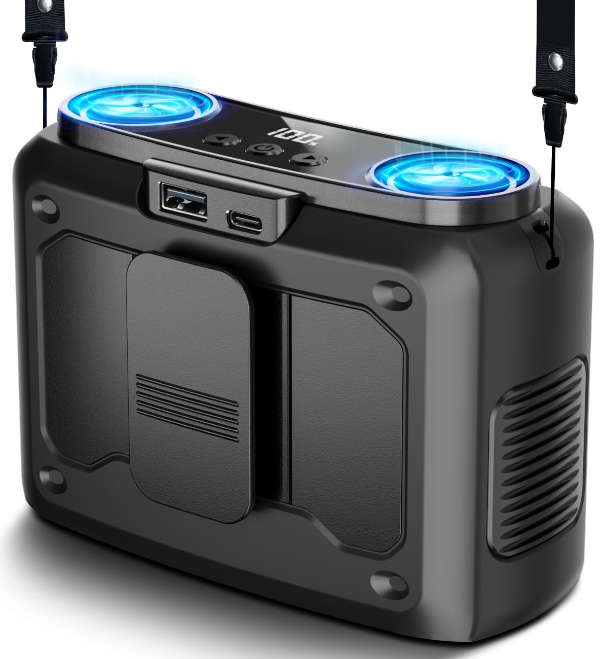 20000mAh Portable Personal Fan, 41Hours with True High Speed Dual Motors | Strong Airflow and Rechargeable Personal Fan, Neck Fans for Hands-Free, Wearable, Travel,Camping,Outdoor,Jobsite,Sports,Golf