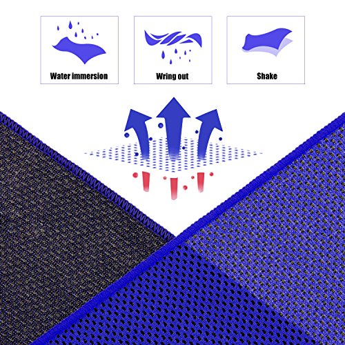 Cooling Towel (Pack of 20, 40"x12") with Pouches for Sports | For Neck and Face, Hot Weather, Workout, Fitness, Gym, Yoga, Golf, Pilates, Travel, Camping & More