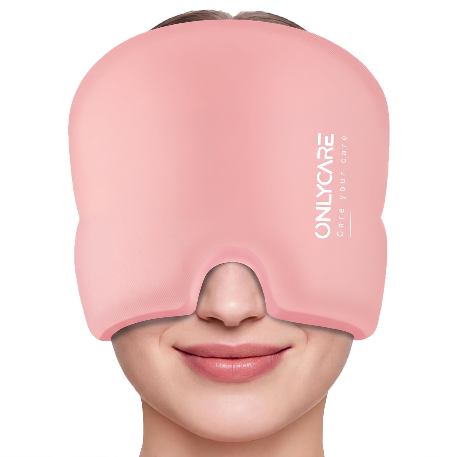 ONLYCARE Migraine Relief Cap, Headache Relief Cold Cap with Odorless Gel | Cooling Hat Head Wrap Soothing Face Ice Pack Mask Products for Tension Stress Hangover & Puffy Eyes, Relaxing Gifts for Women