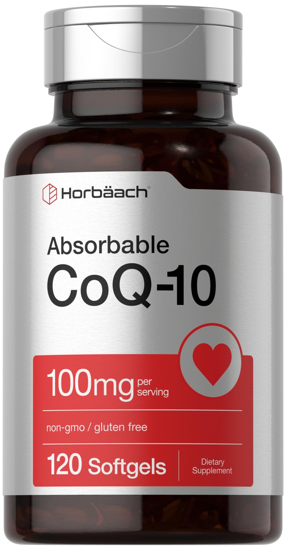 Horbäach CoQ10 100mg Softgels | 120 Count