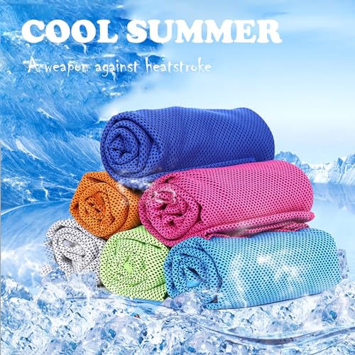 Peicees 10 Pack Microfiber Cooling Towels for Neck Sports Gym Workout Cooling Towel, Fast Drying Super Absorbent Compact Lightweight for Climbing Camping Travel Beach Swimming Backpacking