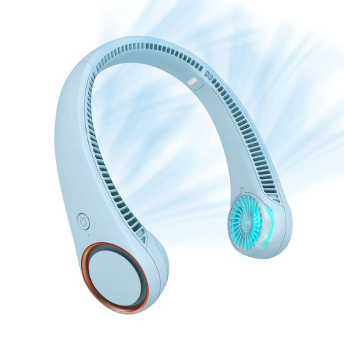 CIVPOWER Neck Fan: Portable Personal Neck Cooling Rechargeable Bladeless Fan - Hands Free 3 Speed 4000 mAh Battery USB Operated Wearable Headphone Design - Gift for Men Women Outdoor (White)