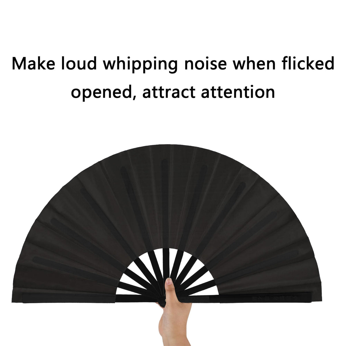Maitys 2 Pack Foldable Fans for Rave Dancing,Black,Simple Pattern
