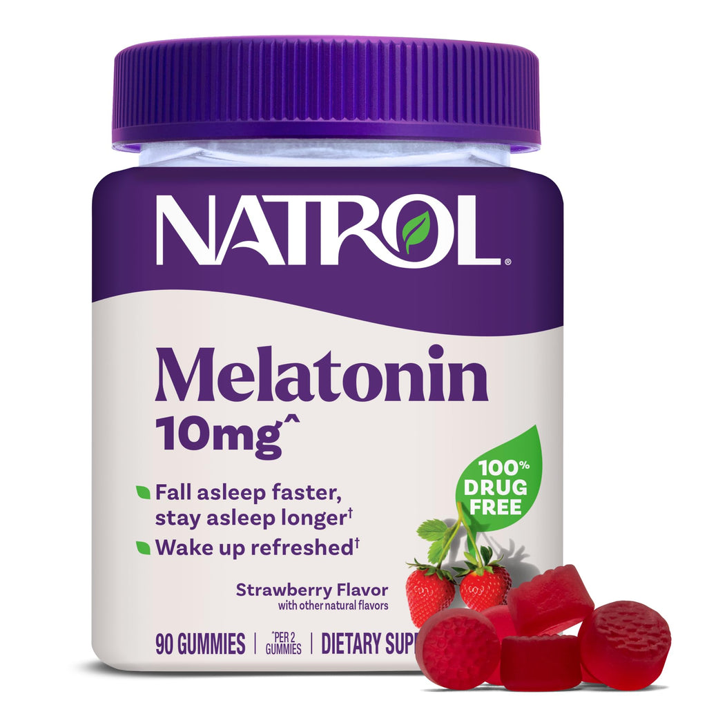 Natrol Melatonin 10 mg Sakız Tabletleri, Yetişkinler İçin Uyku Desteği, 90 Sakız Tableti