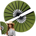 Maitys 2 Pack Foldable Fans for Rave Dancing,Black,Simple Pattern