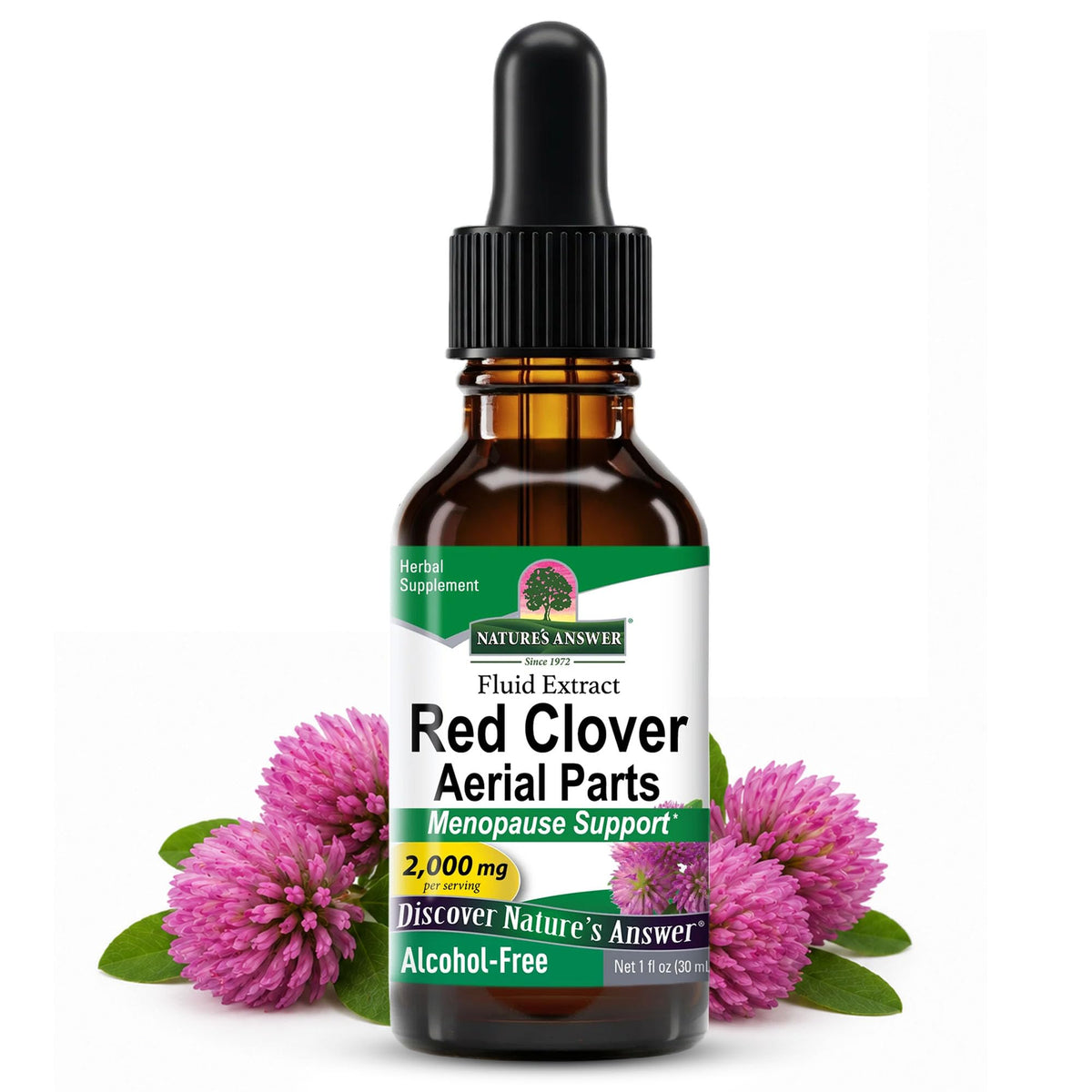 Nature's Answer Red Clover | Provides Menopause Support | Alcohol-Free, Gluten-Free, Kosher Certified & No Preservatives 1oz