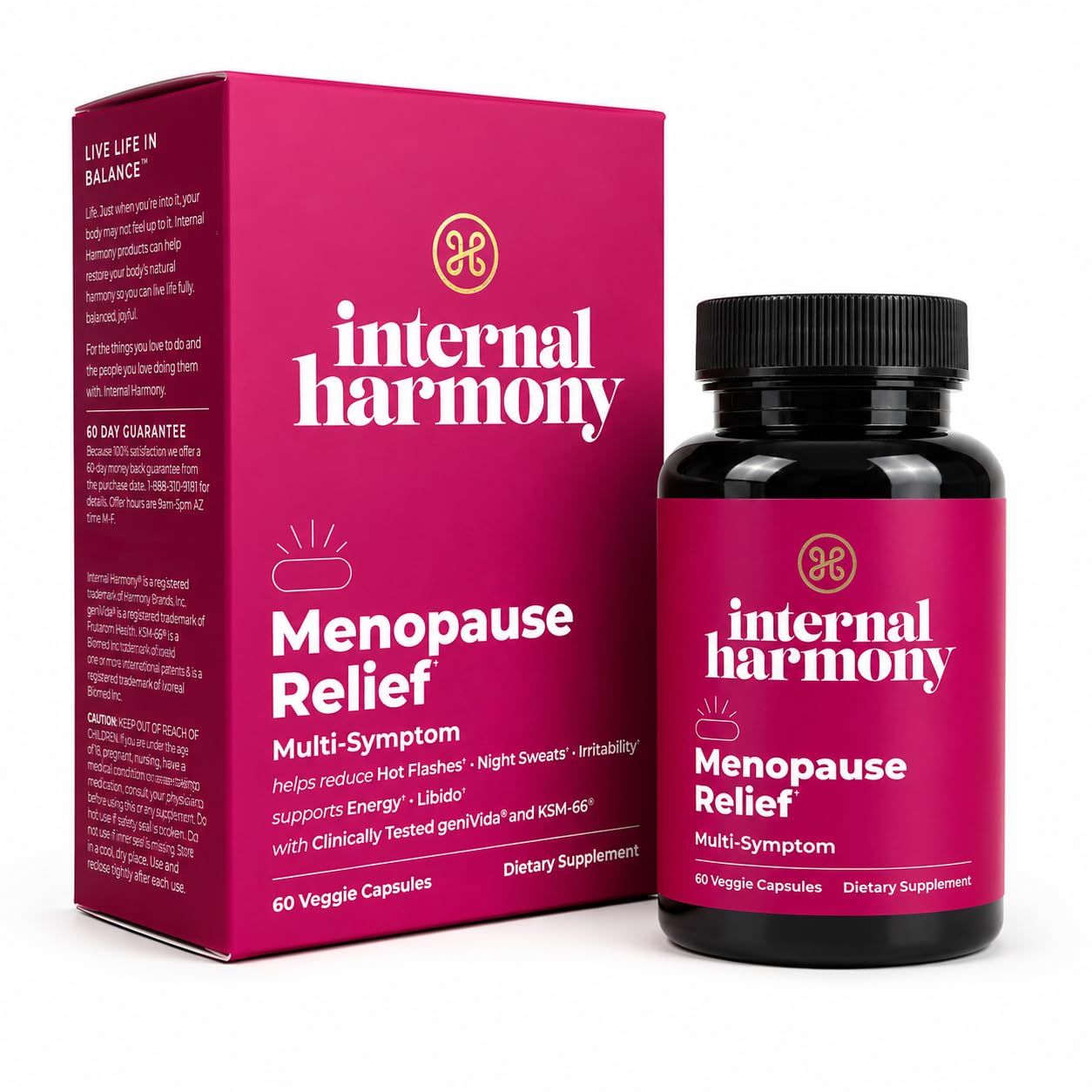 Menopause Relief for Women Reduces Hot Flashes 60 Count | Black Cohosh, Genivida & Ashwagandha Vitamin B6 B12 Relieve Night Sweats & Stress, Mood & Energy Support, Libido Boost 30 SVG