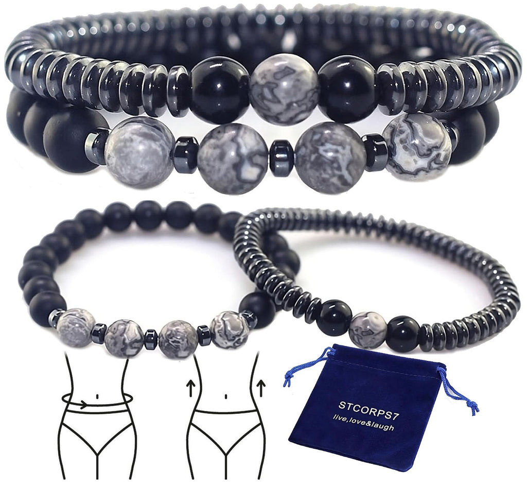 Magnetic Healing Bracelet – Adjustable Hematite Bracelet for Lymph Drainage, Arthritis, Anxiety Relief, Swelling Reduction & Weight Loss – Slimming Bracelet for Women & Men