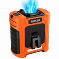 AMKEN Waist Fan, 10000mAh Rechargeable Belt Clip Fan, 59ft/s Airflow, 6-Speed 18500RPM Wearable Cooling with Bottom Air Intake, LED SOS Warning Light, Charge 2 Phones for Jobsite Camping