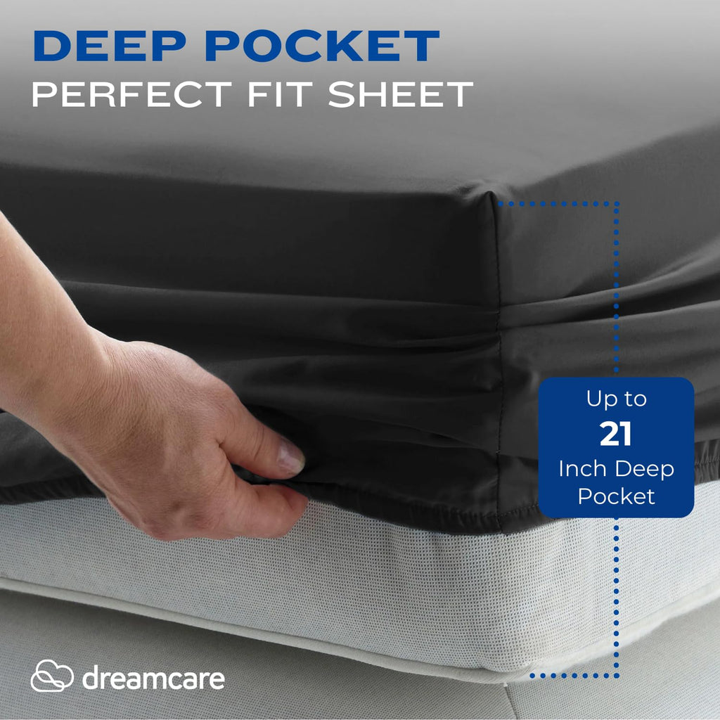 DREAMCARE Queen Sheet Set - Queen - Extra Deep - Gray