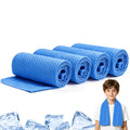 BobbleT Kids PVA Cooling Towels 4 Pack (30"x9") - Mini Instant Ice Cooling Towels for Neck & Face with UPF 50+ Sun Protection, Reusable Summer Heat Relief for Outdoor Activities, Blue
