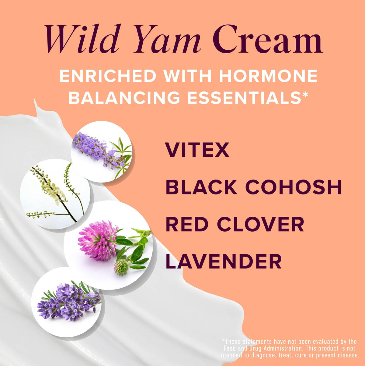 Wild Yam Cream for Hormone Balance, Herbal Menopause & PMS Support, 4 Oz.