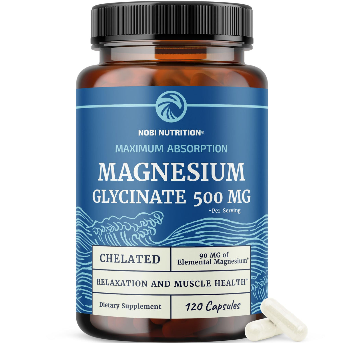 Magnesium Glycinate 500mg, High Absorption, Sleep & Relaxation Support
