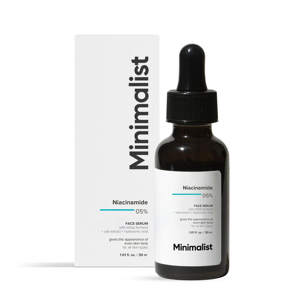 Minimalist %5 Niasinamid ve Hyaluronik Asitli Yüz Serumu | Cilt Lekelerini/Akne İzlerini Azaltır, Gözenekleri Küçültür, Cildi Onarır ve Yatıştırır | Kadınlar ve Erkekler İçin | 30 ml