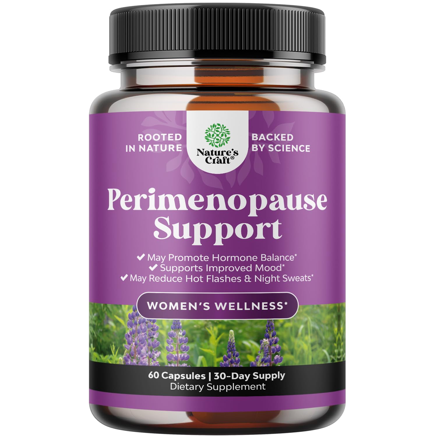 Complete Perimenopause Supplement for Women - Multibenefit Menopause Ease for Women with Maca Root Vitex Berry & Black Cohosh for Hot Flashes Night Sweats Hormone Balance and Mood Support - 60 Count