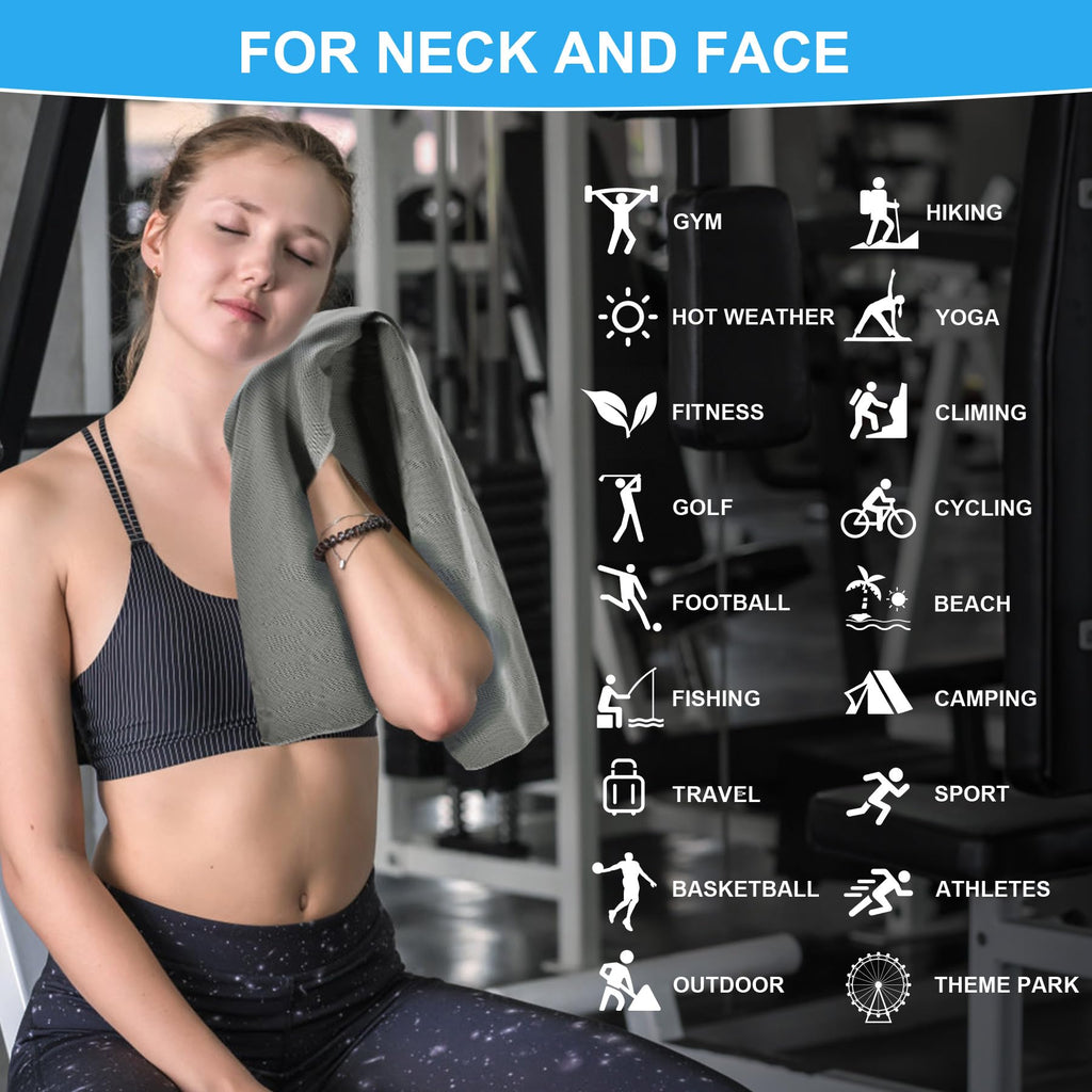 6 Pack Cooling Towels (40"x12") for Neck and Face, Cooling Neck Wraps, Cool Towel for Hot Weather, Ice Towel, Soft Breathable Chilly Towel for Workout, Camping, Yoga, Running