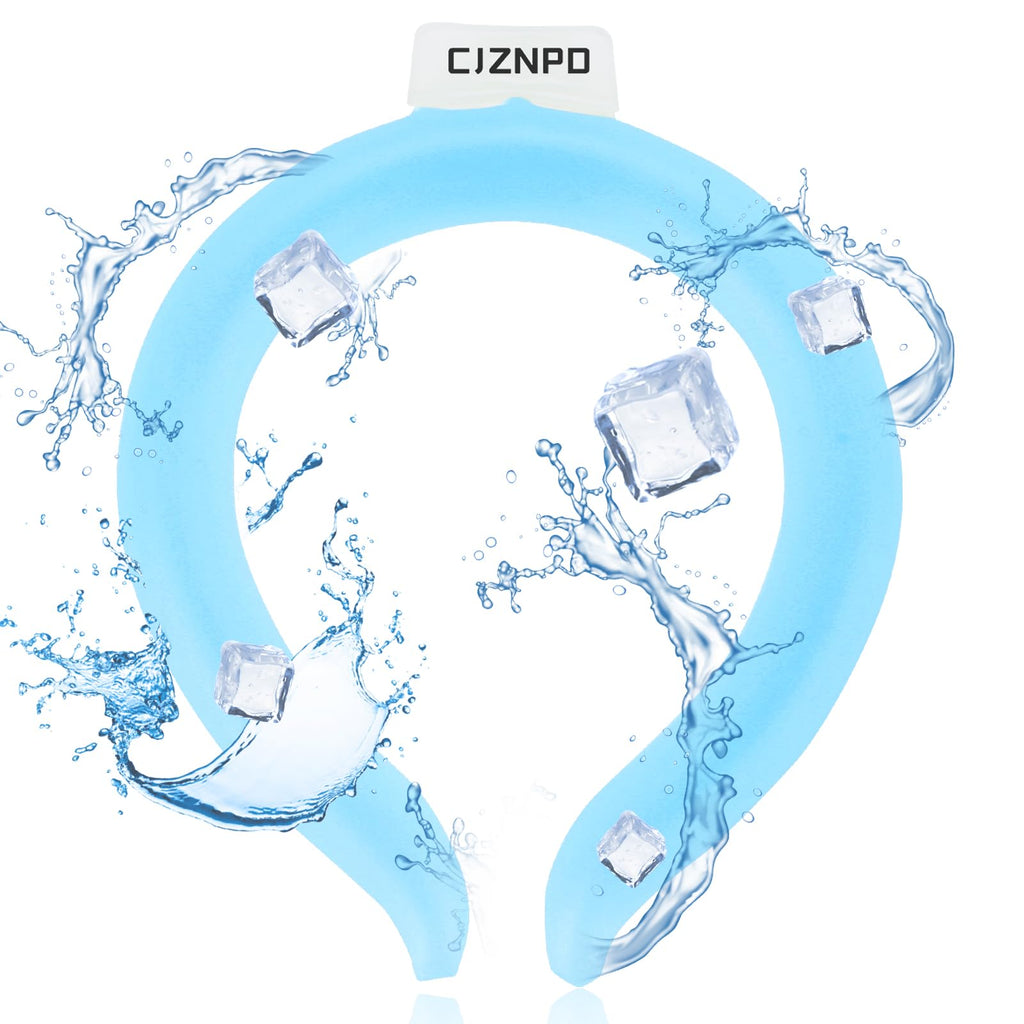 Neck Cooler Ice Cold Ring, Wearable Body Cooling Tube for Heat and Hot Weather, Ice Collar for Outdoor Workers, Sports, Relief from Hot Flashes Or Fever,Reusable Neck Cooling Wraps (Blue)