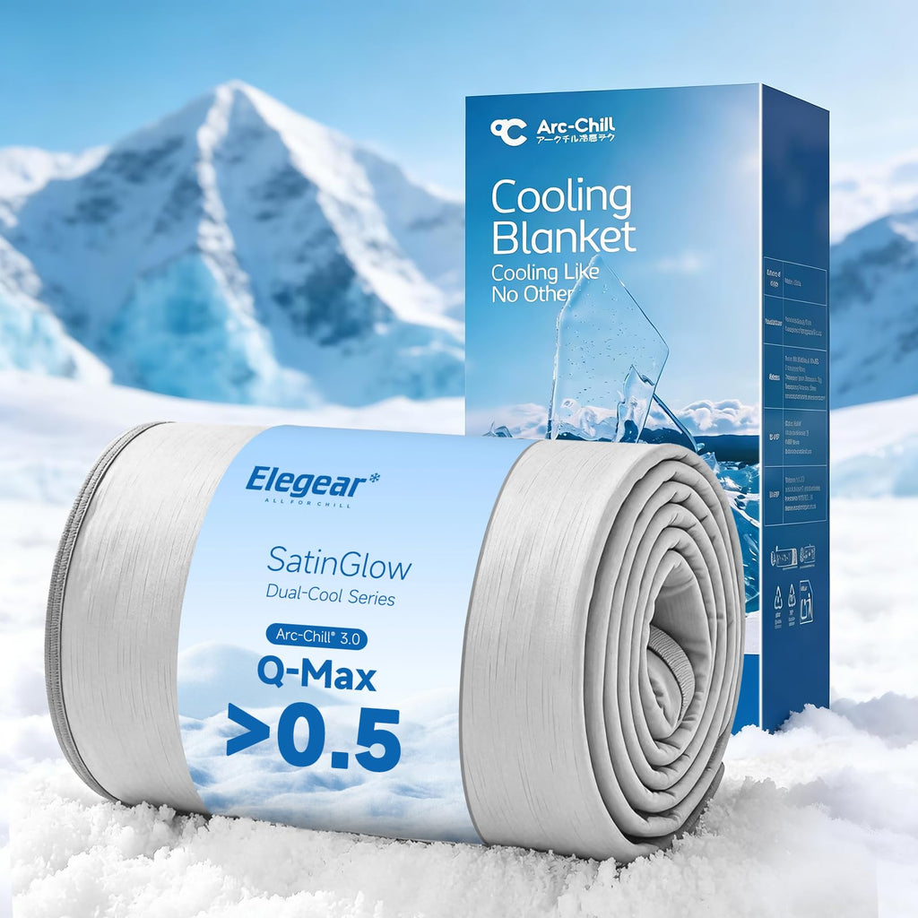 Elegear Double-Sided Arc-Chill® 3.0 Cooling Blanket for Hot Sleepers, Twin | Q-Max>0.5 Cooling Fabric, Absorbs Heat to Keep Body Cool, Lightweight Summer Blankets for Night Sweats & Menopause, 59"x79"