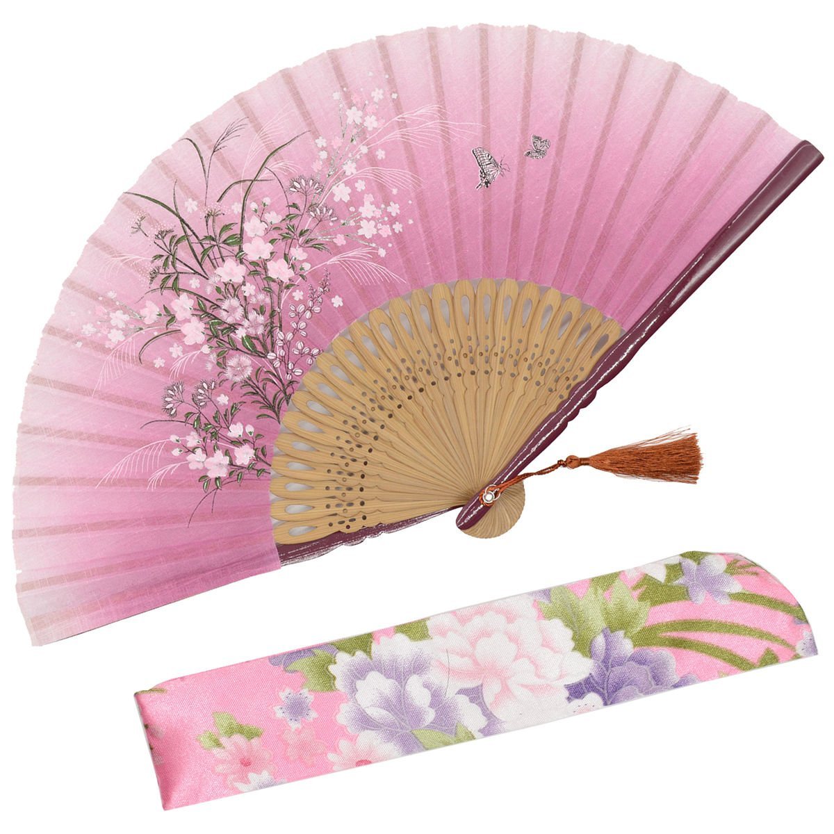 OMyTea Hand Fan Foldable for Women, Japanese Chinese Folding Fan, Black Cat