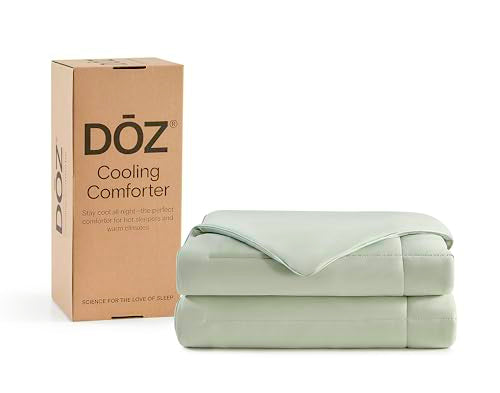 DOZ Summer Cooling Comforter, Cooling Blanket for Hot Sleepers and Night Sweats, Q-Max Over 0.4, Cool to The Touch Cover, Breathable, Lightweight, Soft, 106"x90", Sage, King/Cal King