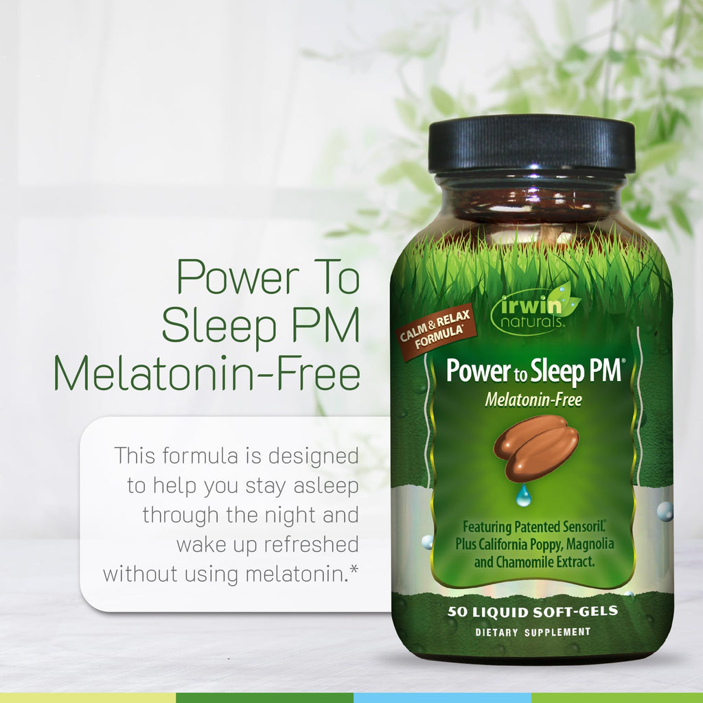 Irwin Naturals Power to Sleep PM Melatonin-Free Sleep Support | 50 Softgels