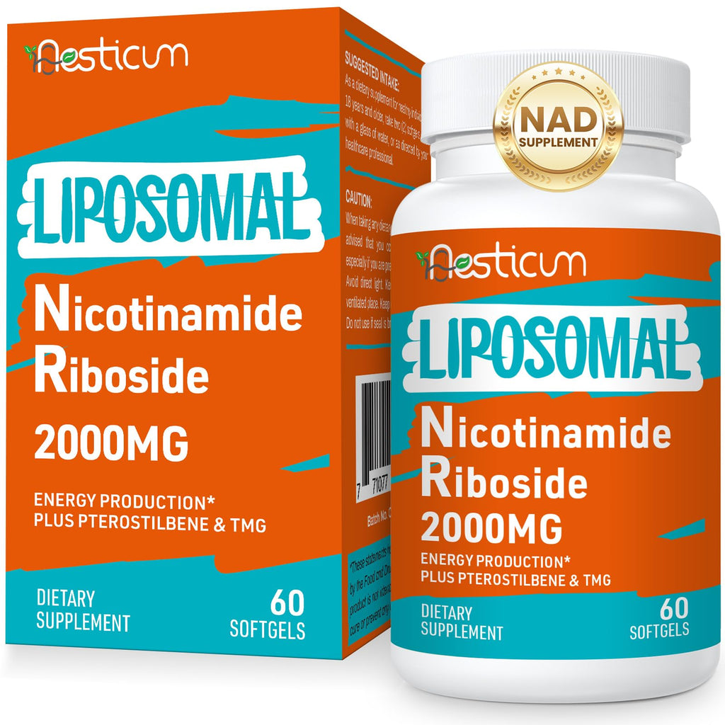 Liposomal Nicotinamide Riboside 2000mg, NAD+ Supplement, 60 Softgels