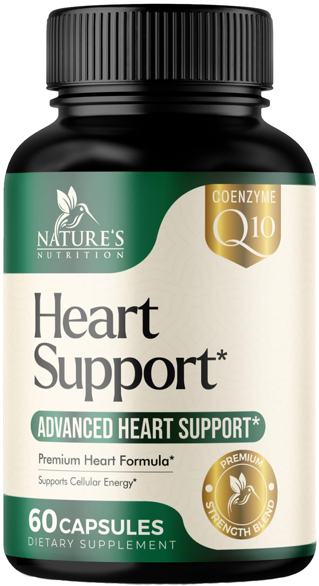 Heart Health Supplement – Complete 22-Ingredient Heart Support & Energy Formula - with Magnesium, CoQ10, L-Arginine, L-Citrulline, Hawthorn & Resveratrol - Bottled in USA for Women & Men – 60 Capsules