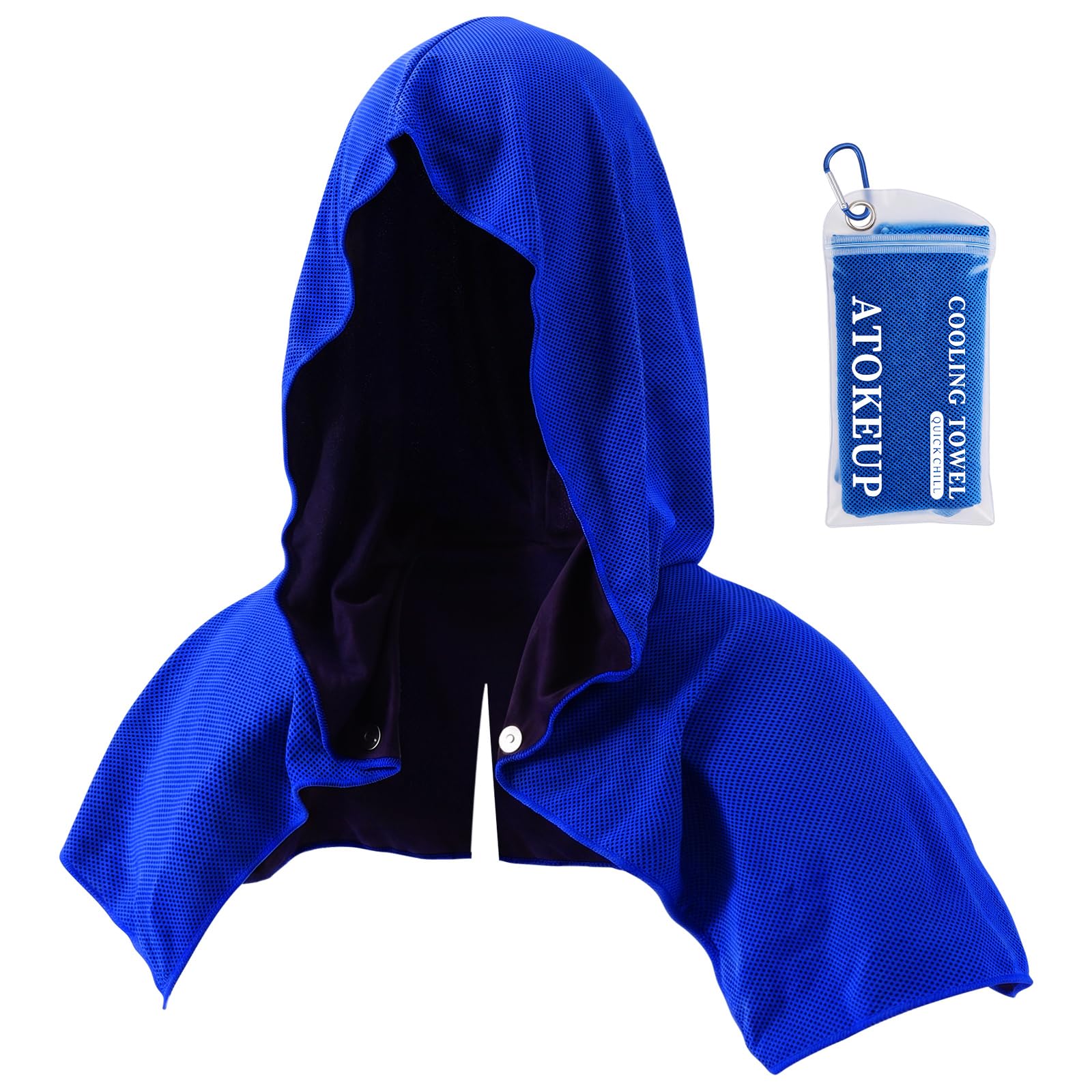 Cooling Hoodie Towels for Neck and Face, Ice Towels for Hot Weather | UPF 50 Sun Protection & Instant Cooling, Soft Breathable Towel for Sport, Work Out, Gym, Camping & More Activities