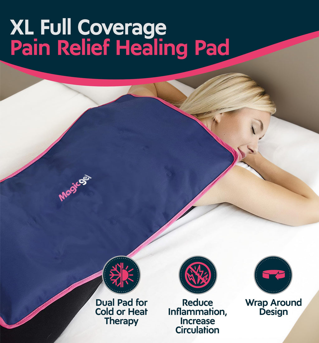 Extra Large & Reusable Ice Pack (15 x 23.5 inches, XL) for Maximum Back and Full Body Pain Relief from Injuries, Swelling, Bruises, Sprains | Ice Blanket for Sleeping & Physical Therapy | By Magic Gel