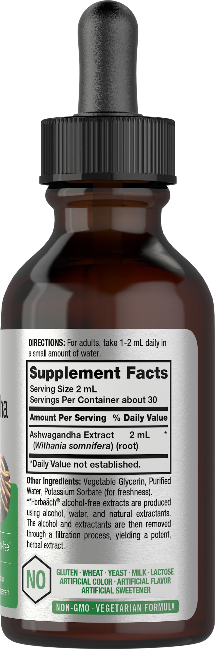 Horbäach Ashwagandha Liquid Drops | 2 Fl Oz | Tincture Root Extract
