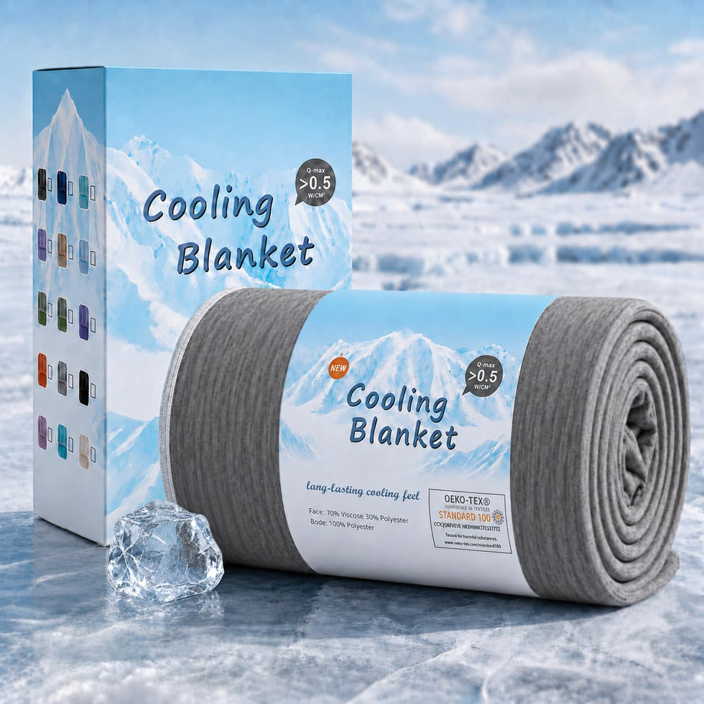Cooling Blanket Queen Size 90"x90" for Hot Sleepers Summer Blanket | Absorbs Heat Cold Summer Blanket for Night Sweats & Menopause Q-Max>0.5 Lightweight Breathable Soft Double-Side Cooling