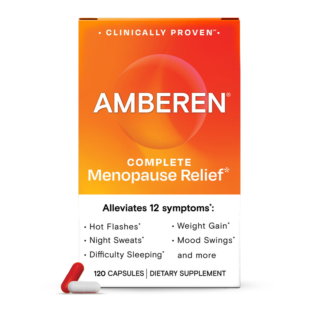 Amberen Menopause Supplement, Multi-Symptom Relief, 60 Day Supply | Clinically Proven, Helps Relieve Hot Flashes, Night Sweats, Mood Swings, Difficulty Sleeping, Fatigue, Drug & Hormone Free