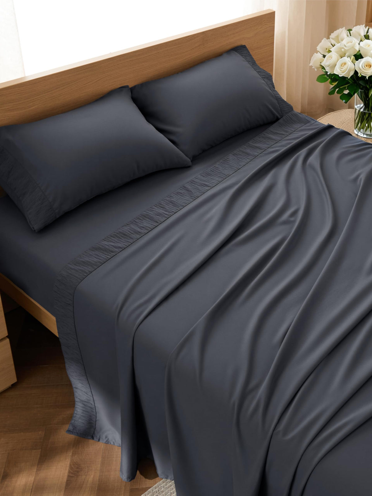 Bedsure Queen Sheet Set - 4 Pieces Soft, Breathable, Cooling Bed Sheets